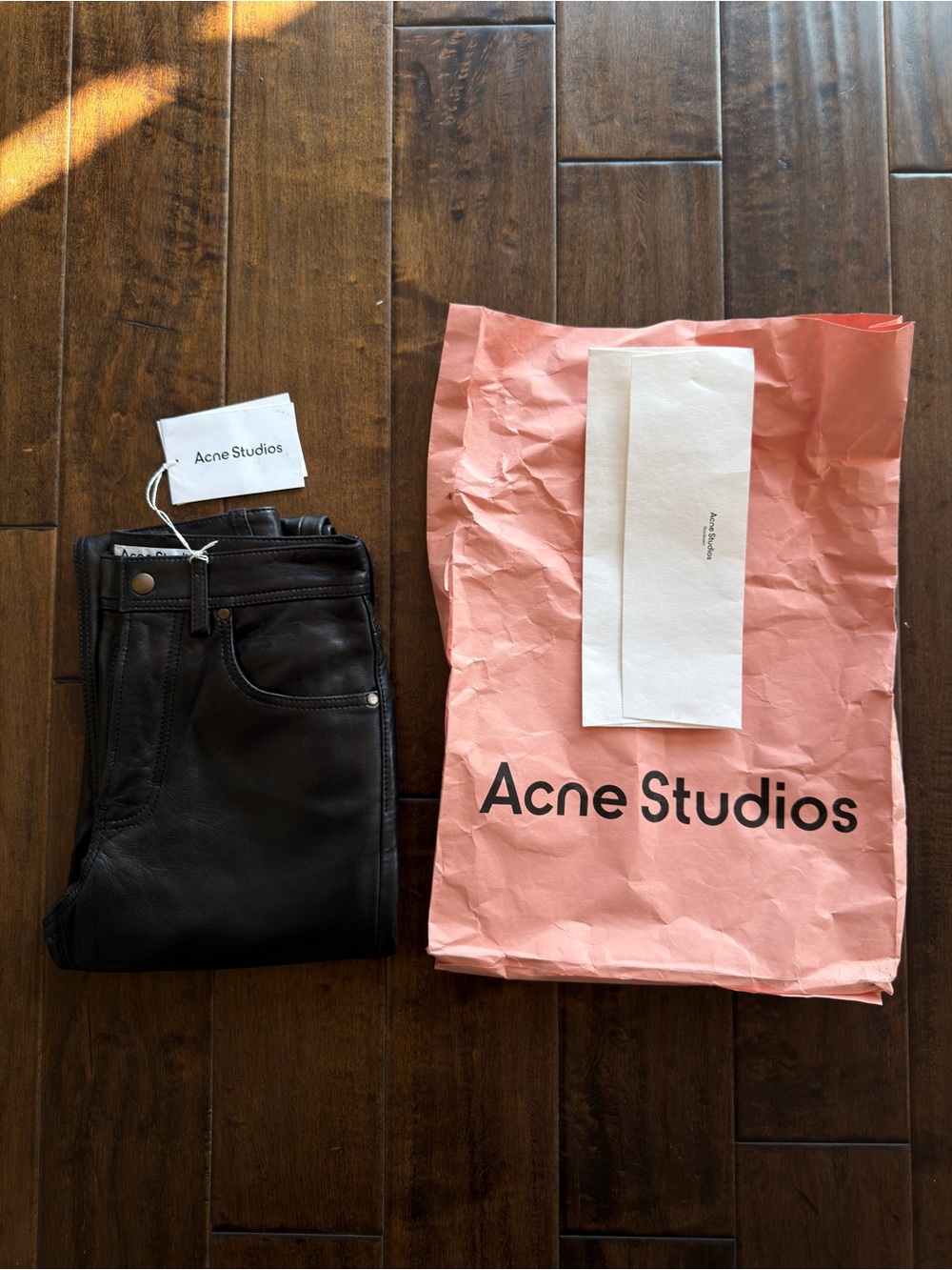 Acne Studios Black Leather Pants
